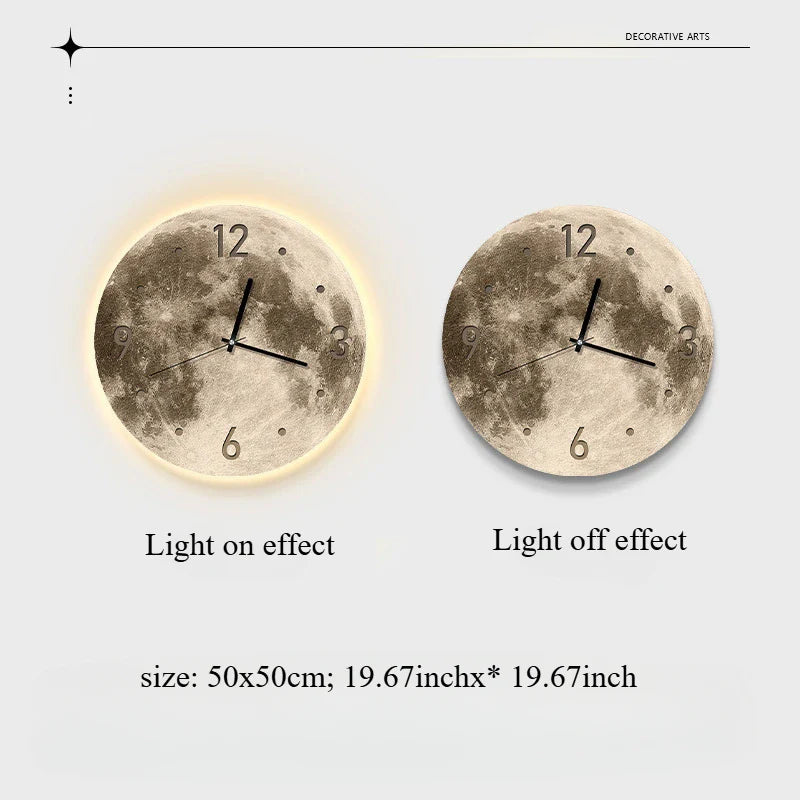 Illuminated Moon Design LED Wall Clock for Unique Home Decor