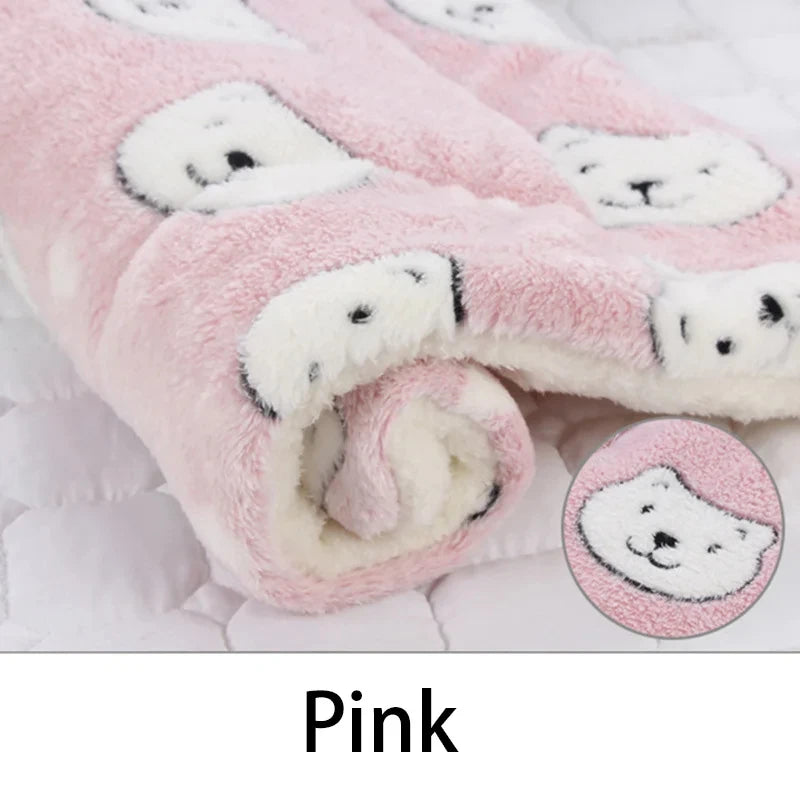 Cozy Flannel Pet Sleeping Mat for Dogs and Cats - Winter Bed Cushion