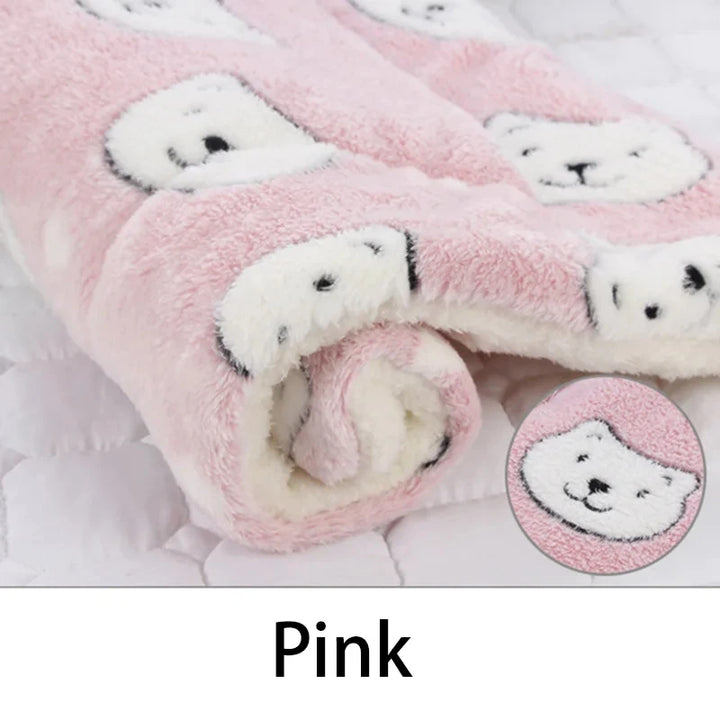 Cozy Flannel Pet Sleeping Mat for Dogs and Cats - Winter Bed Cushion