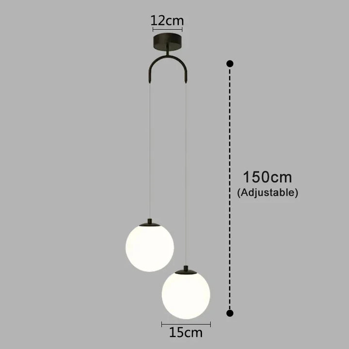 Nordic Modern Glass Globe Pendant Light Fixture