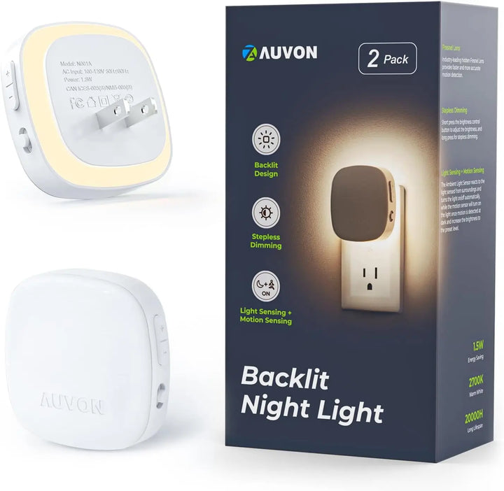 Dimmable Motion Sensor LED Night Light, 2 Pack