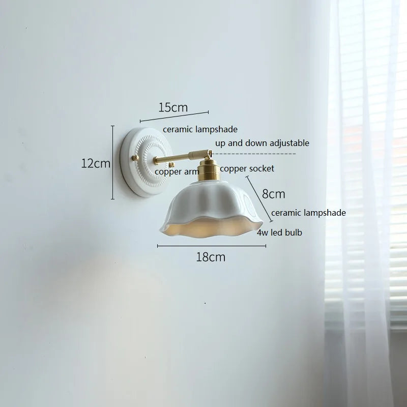 Vintage Cream Ceramic Wall Lamp | Elegant Lighting for Modern Homes
