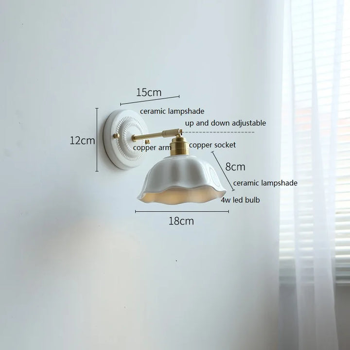Vintage Cream Ceramic Wall Lamp | Elegant Lighting for Modern Homes
