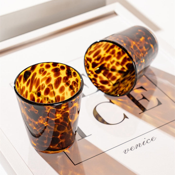 Leopard Retro Drinking Glass - Stylish and Unique Drinkware-Orizon Depot