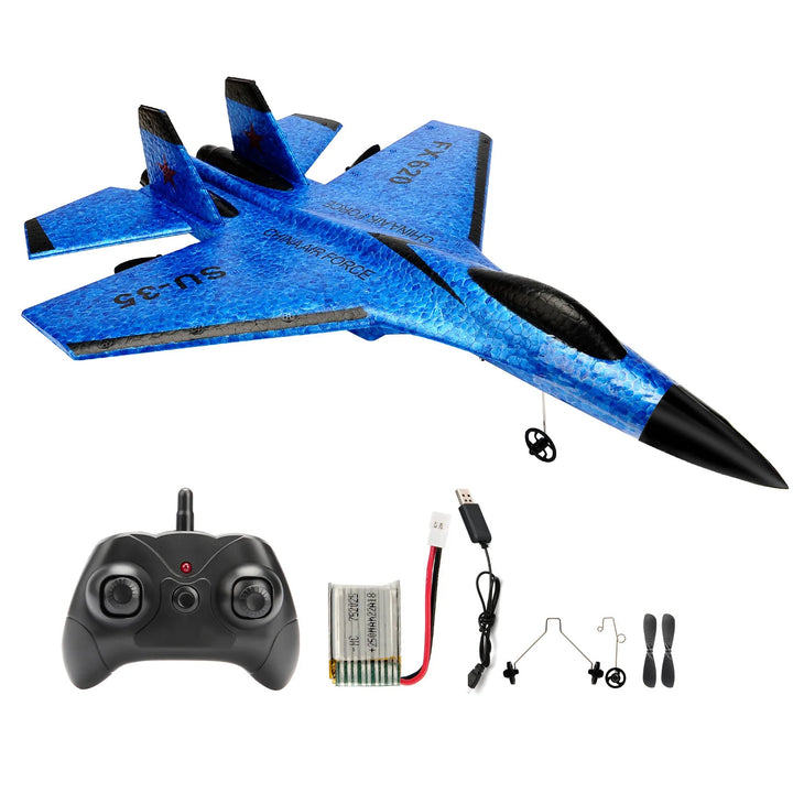 Remote Control Glider Plane with LED Lights - Foam Toy for Kids