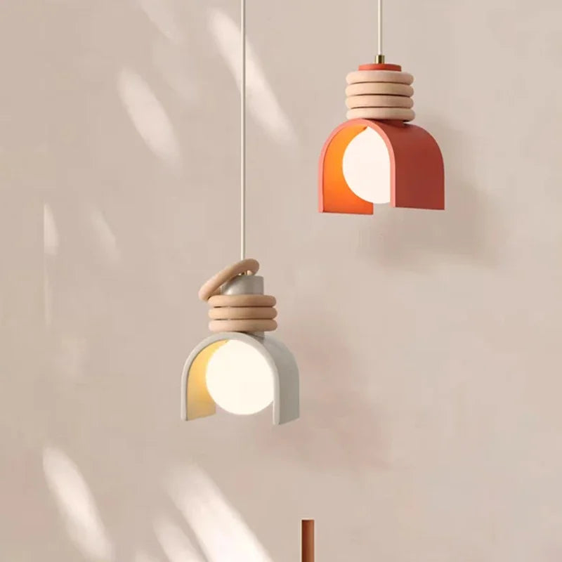Japanese Minimalist Resin Pendant Light for Modern Interiors
