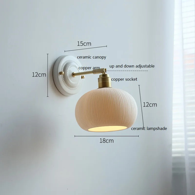 Vintage Cream Ceramic Wall Lamp | Elegant Lighting for Modern Homes