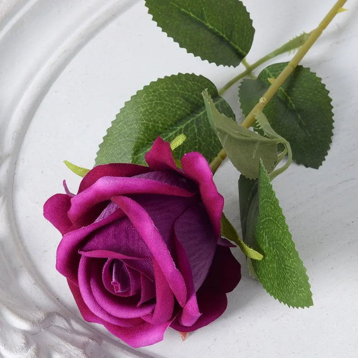Realistic Velvet Silk Rose Bouquet - 20 Pieces-Orizon Depot