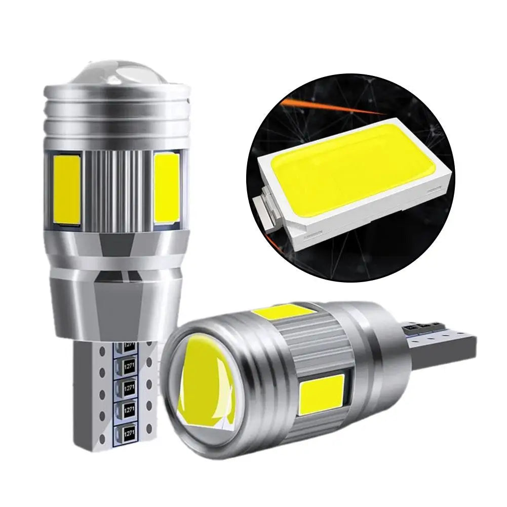 2x T10 LED Bulb W5W 194 Signal Light 12V 6000K Auto Lamps
