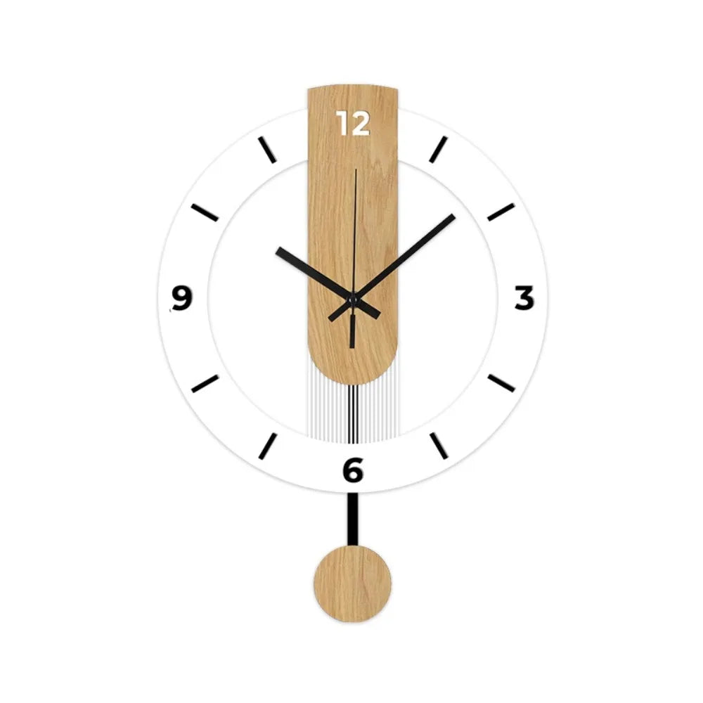 Minimalist Pendulum Wall Clock | Modern Acrylic and Wood Style