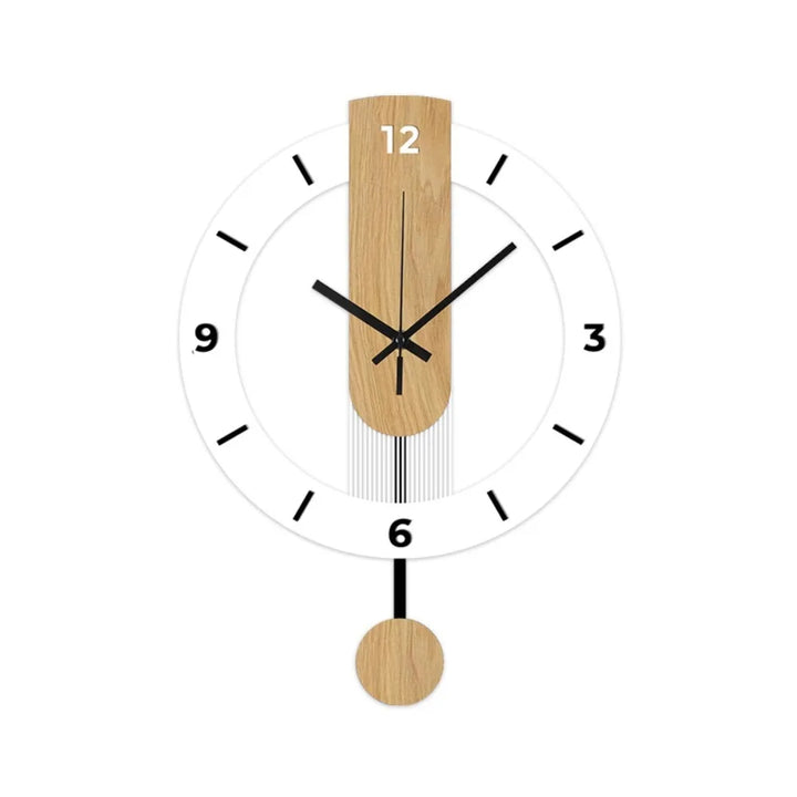 Minimalist Pendulum Wall Clock | Modern Acrylic and Wood Style