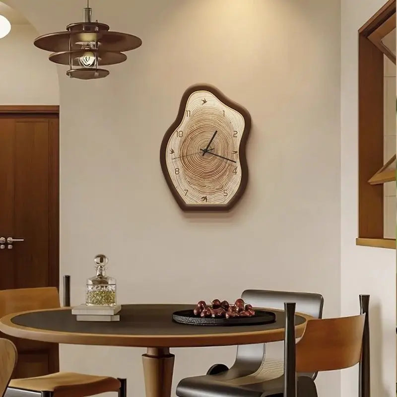 Rustic Annual Ring Clock | Natural Wood Design for Home Decor