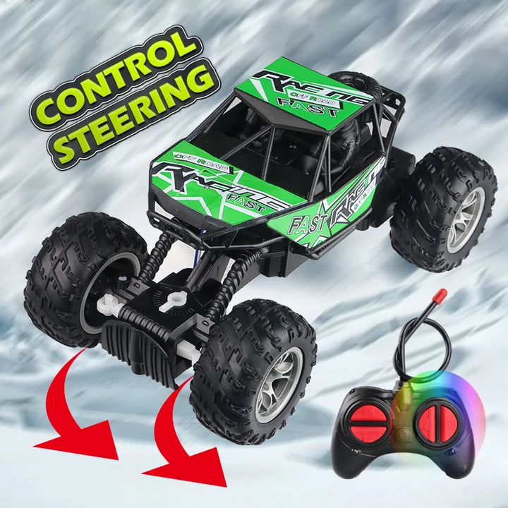4-Way Remote Control Off-Road Car with Lights and Anti-Slip Tires
