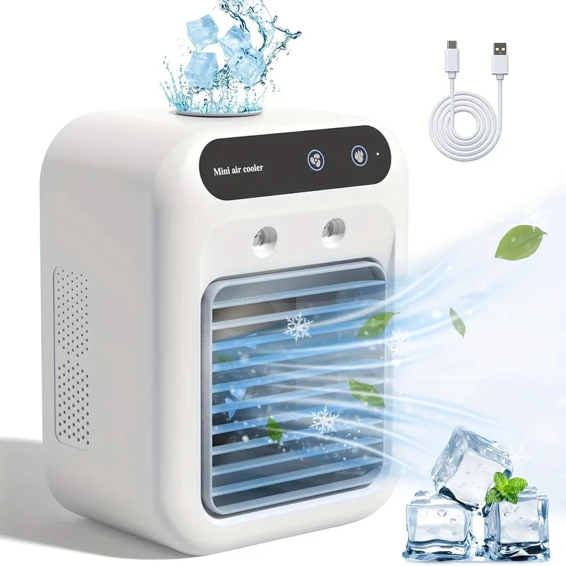 Portable Mini Cooling Fan with Water Tank and Battery