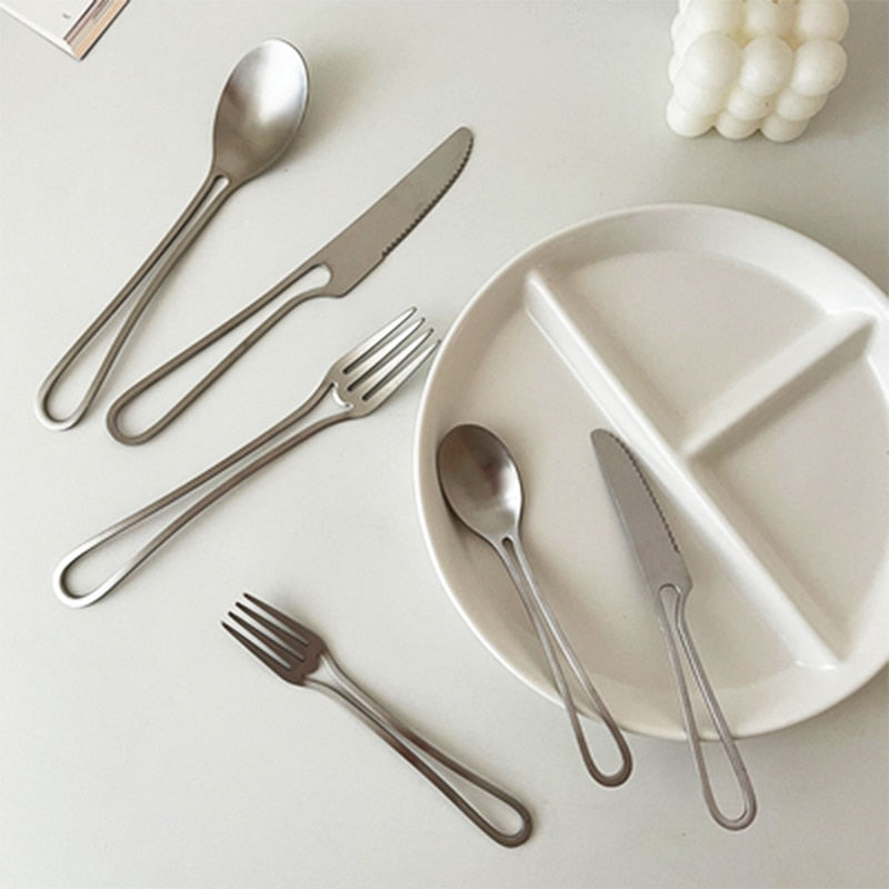 Stainless Steel Outline Cutlery Set for Elegant Dining-Orizon Depot