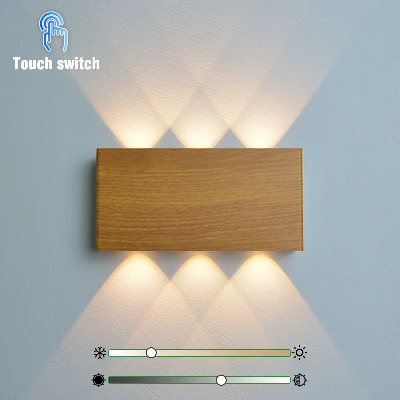 Rechargeable Wall Lamp | Minimalist Wood-Grain Style