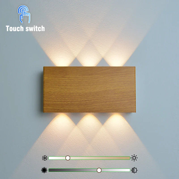 Rechargeable Wall Lamp | Minimalist Wood-Grain Style