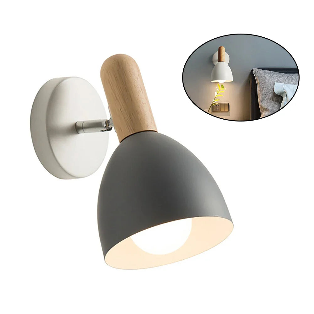 Adjustable Wooden Wall Lamp | Stylish Bedside Lighting Solution