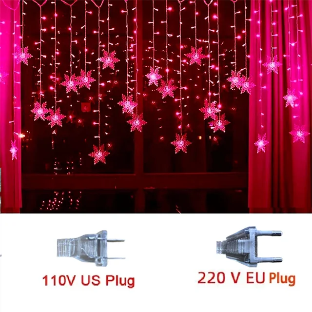 Christmas's + 3.2M Waterproof LED Snowflake String Lights for Holiday