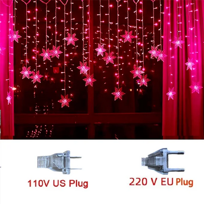 Christmas's + 3.2M Waterproof LED Snowflake String Lights for Holiday