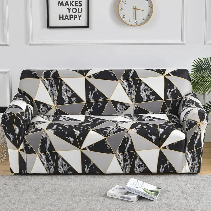 Elastic Flower Printed Sofa Cover - Spandex Furniture Protector for Home