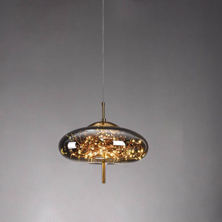 Scandinavian Cylinder Oval Glass Pendant Light for Bedroom-Orizon Depot