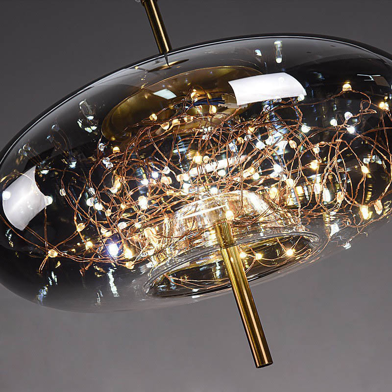 Scandinavian Cylinder Oval Glass Pendant Light for Bedroom-Orizon Depot
