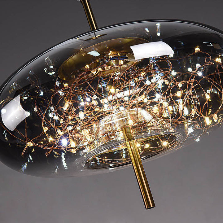 Scandinavian Cylinder Oval Glass Pendant Light for Bedroom-Orizon Depot