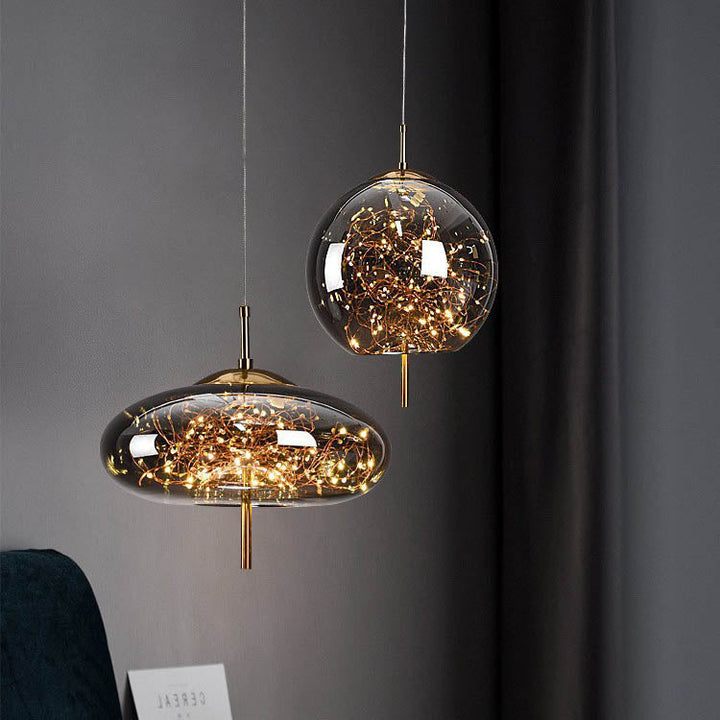 Scandinavian Cylinder Oval Glass Pendant Light for Bedroom-Orizon Depot