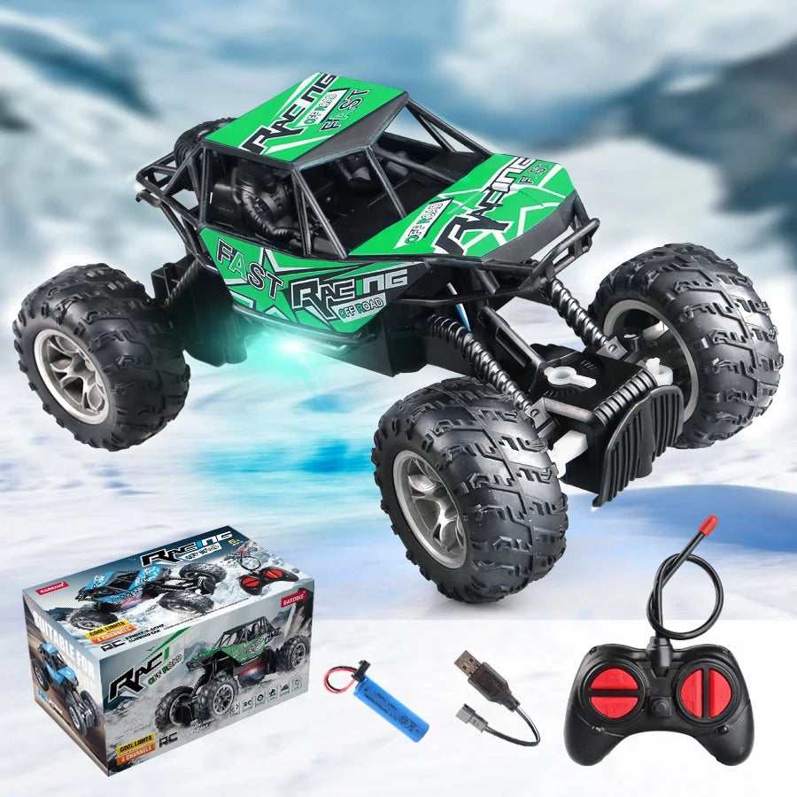 4-Way Remote Control Off-Road Car with Lights and Anti-Slip Tires