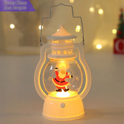 Christmas's Portable LED Santa Snowman Lanterns - Battery-Powered