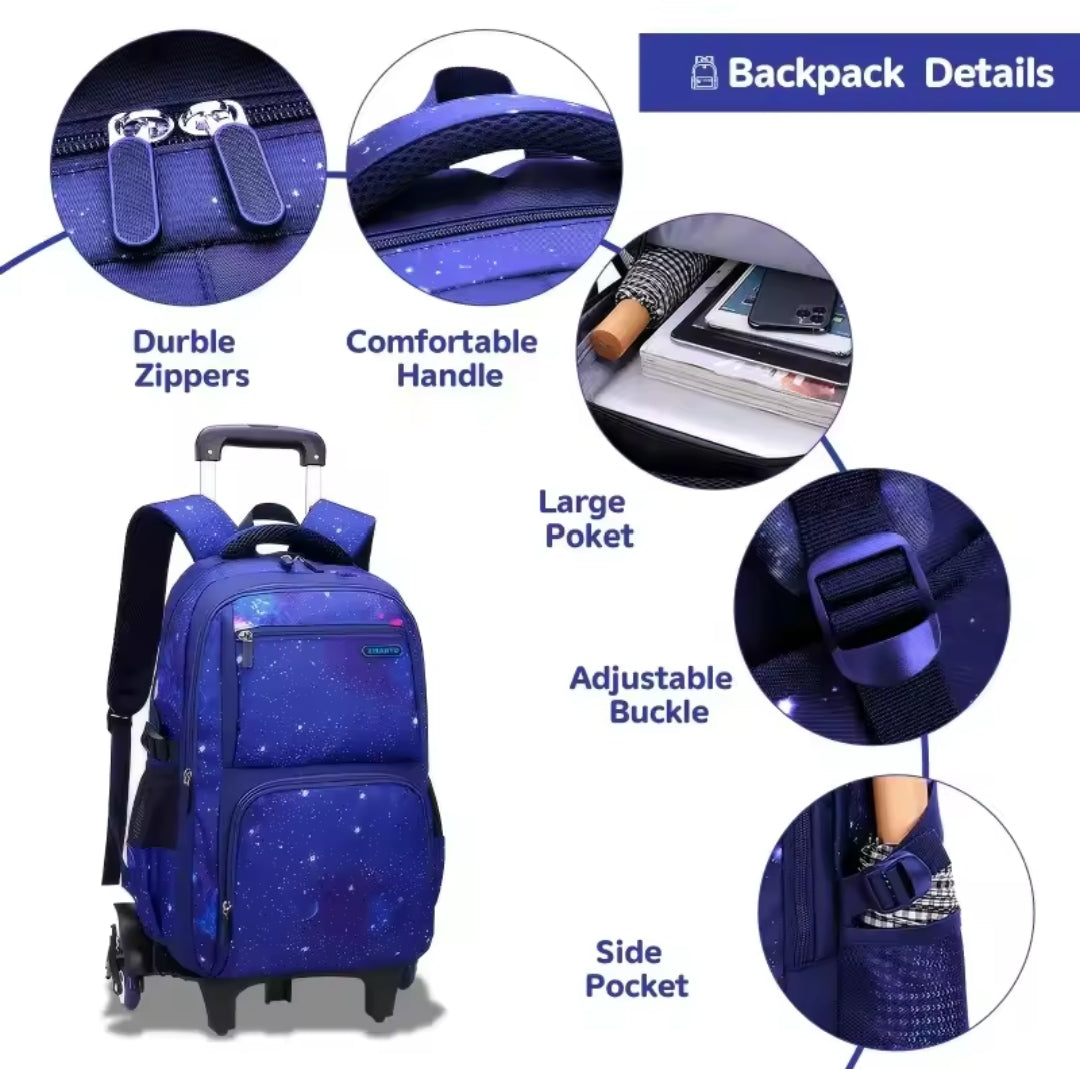 Rolling Trolley School Backpack for Easy Transport and Storage-Orizon Depot
