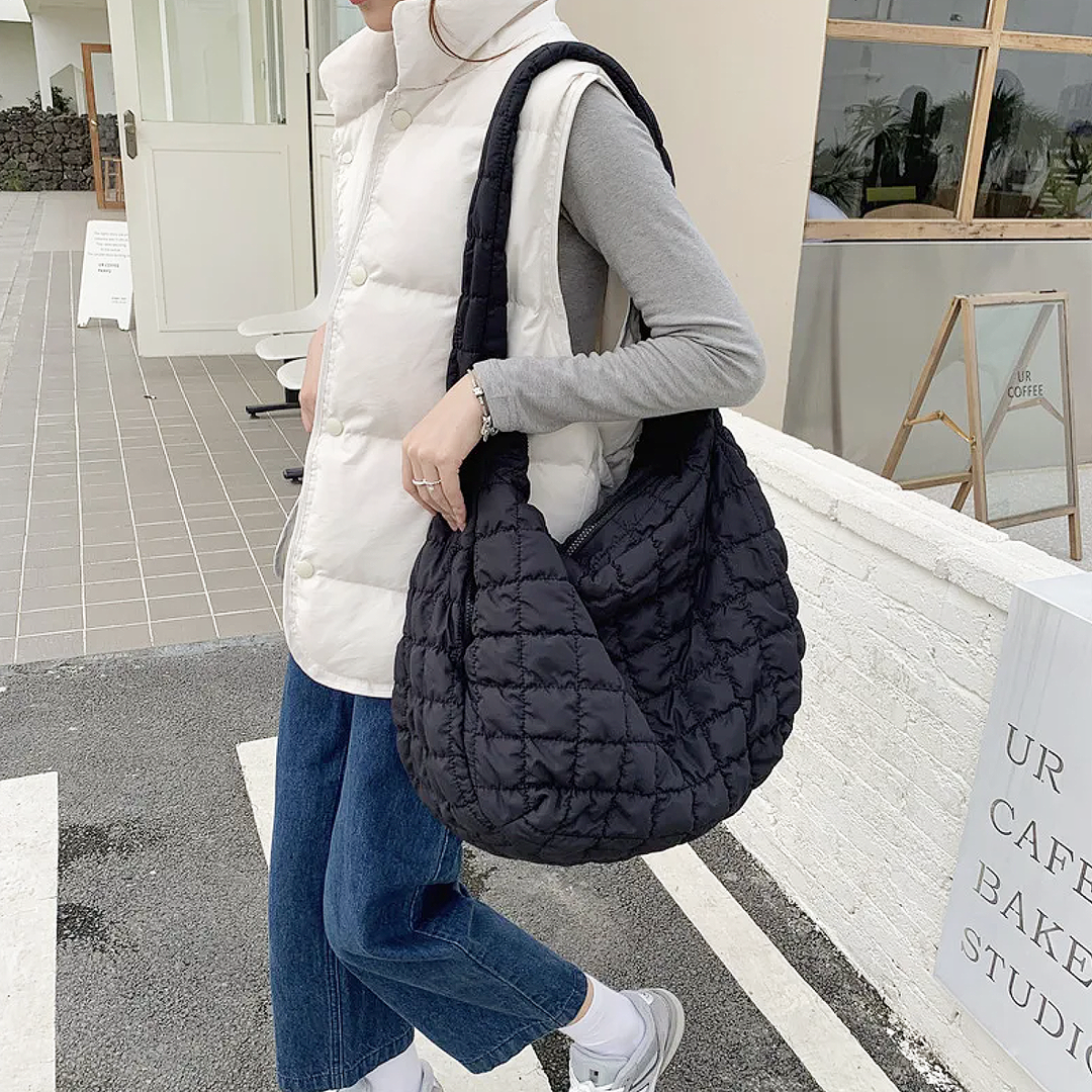 X-Large Cross Quilt Shoulder Bag for Everyday Use-Orizon Depot