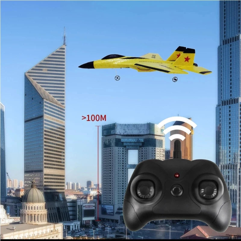 Remote Control Glider Plane with LED Lights - Foam Toy for Kids