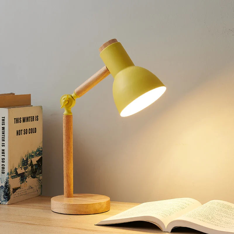 Adjustable Modern Wooden Desk Lamp | Stylish Table Light