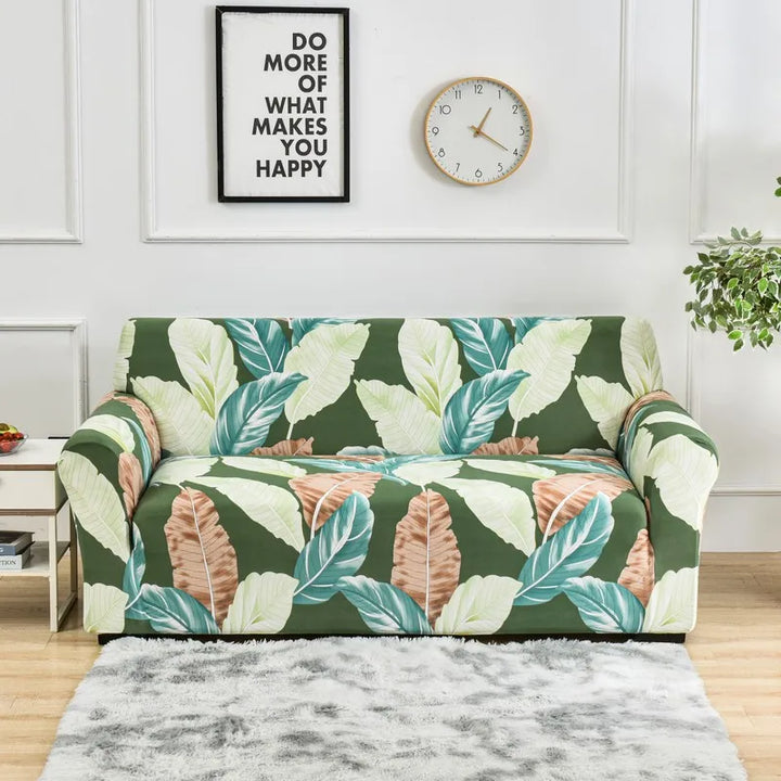 Elastic Flower Printed Sofa Cover - Spandex Furniture Protector for Home