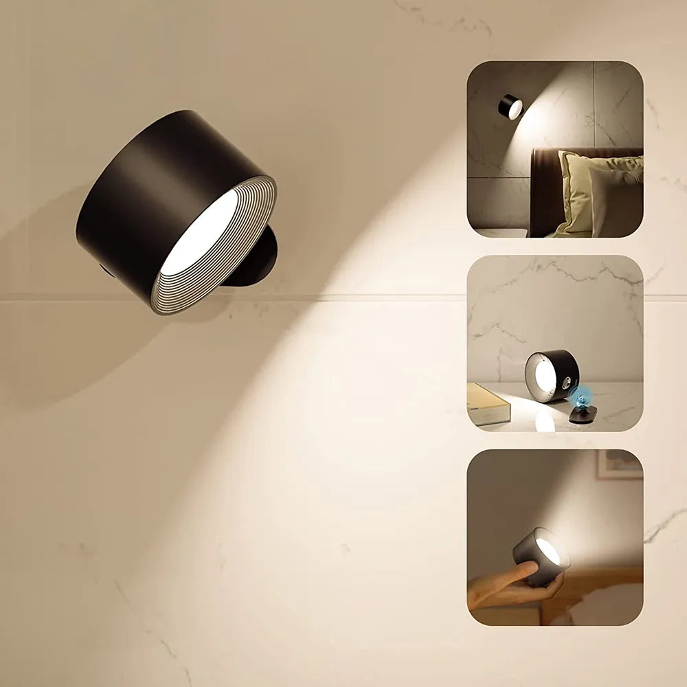Wireless Wall Lamp - 360° Rotation, Dimmable, Rechargeable Light-Orizon Depot