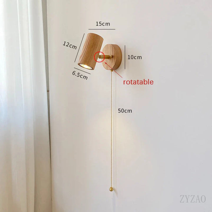 Retro Walnut LED Wall Lamp - Stylish Lighting Fixture
