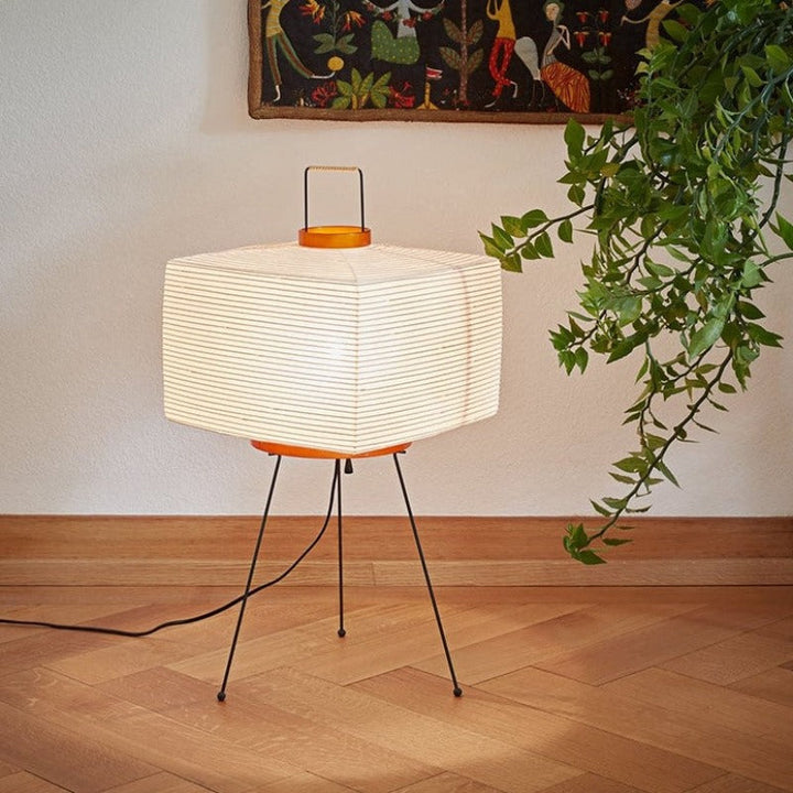 Japanese Creative Paper Floor Lamp with Tripod Design-Orizon Depot