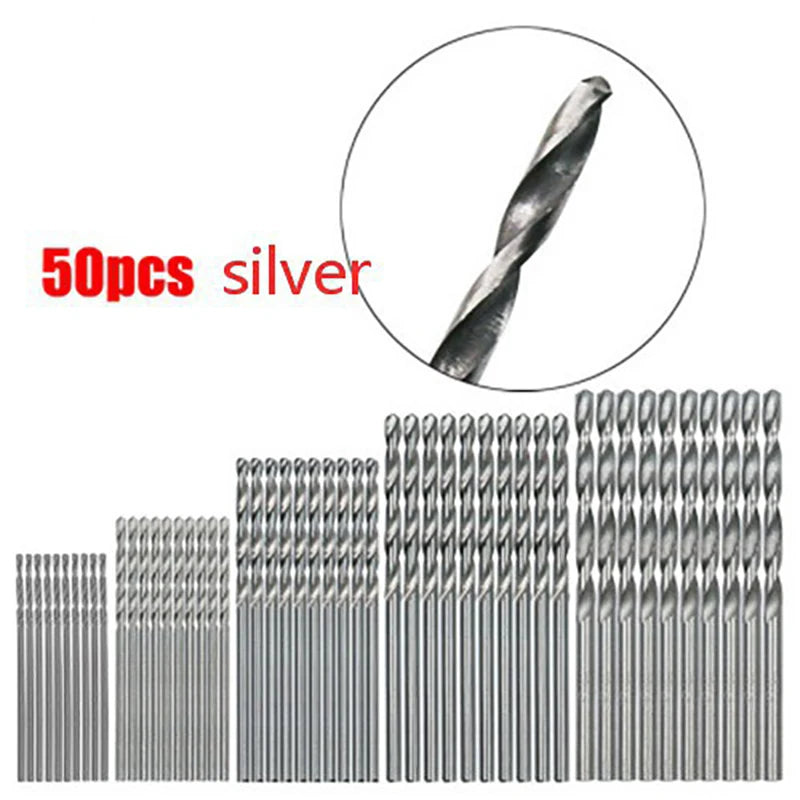 Titanium Coated HSS Drill Bits Set - 100/50 Pcs High Speed Steel Tools