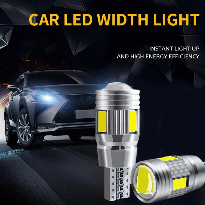 2x T10 LED Bulb W5W 194 Signal Light 12V 6000K Auto Lamps