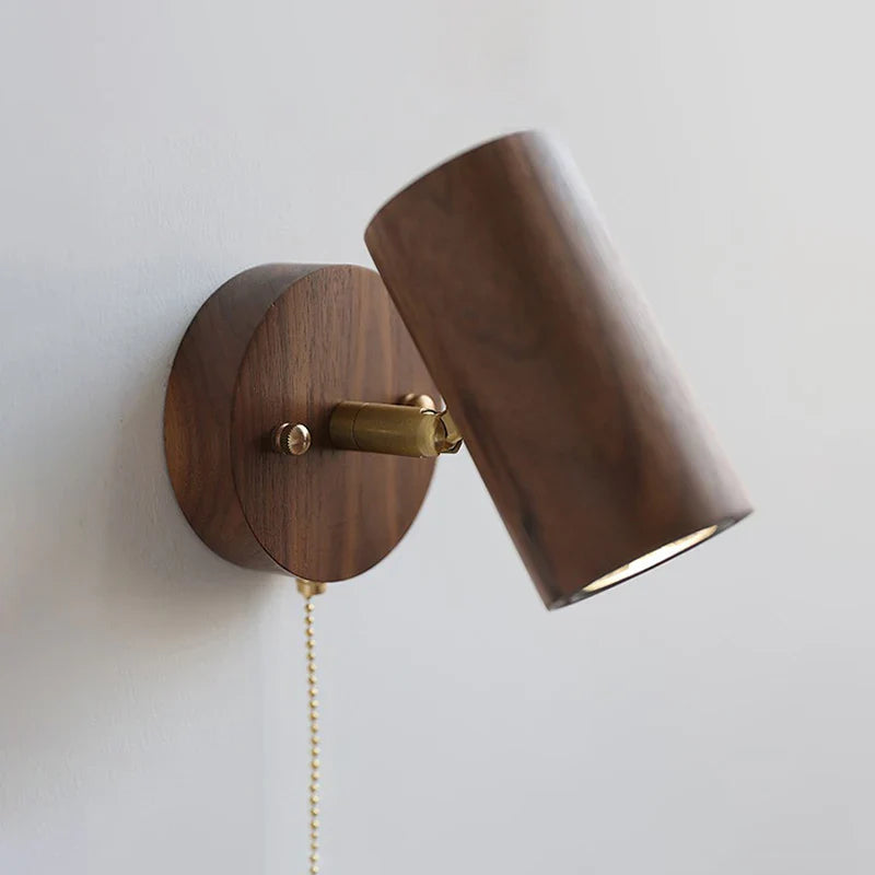 Retro Walnut LED Wall Lamp - Stylish Lighting Fixture