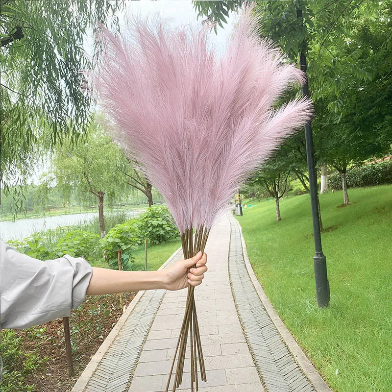 5 Pieces 100 cm Artificial Pampas Grass Dried Flower Bouquet for Home Decor-Orizon Depot