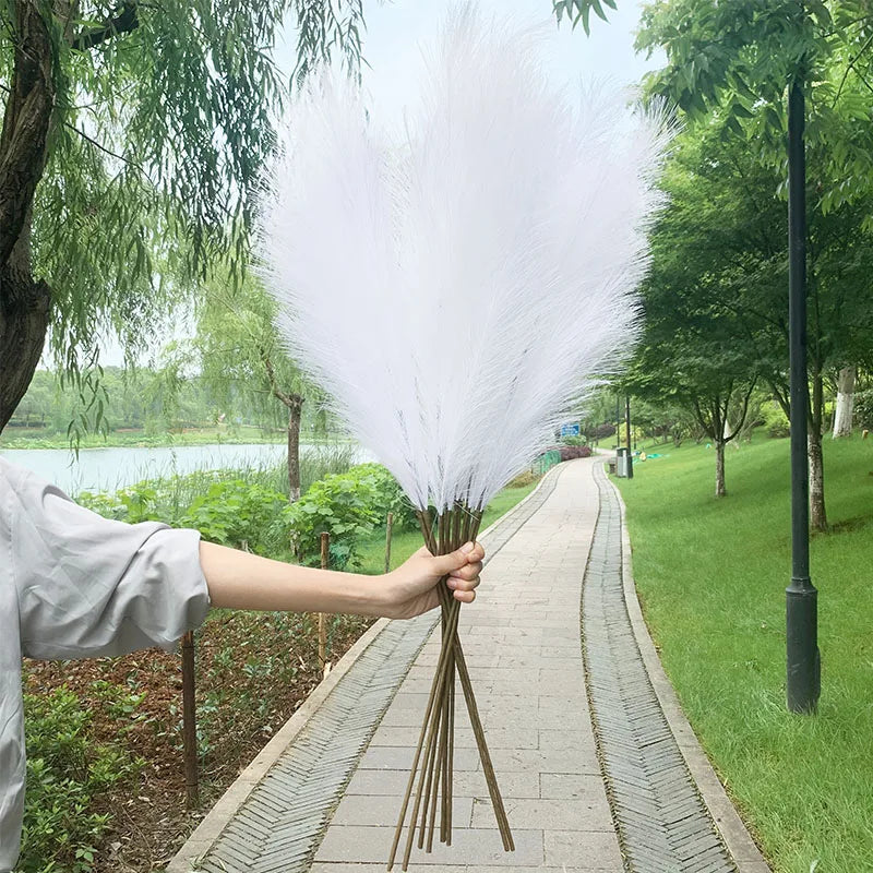 5 Pieces 100 cm Artificial Pampas Grass Dried Flower Bouquet for Home Decor-Orizon Depot