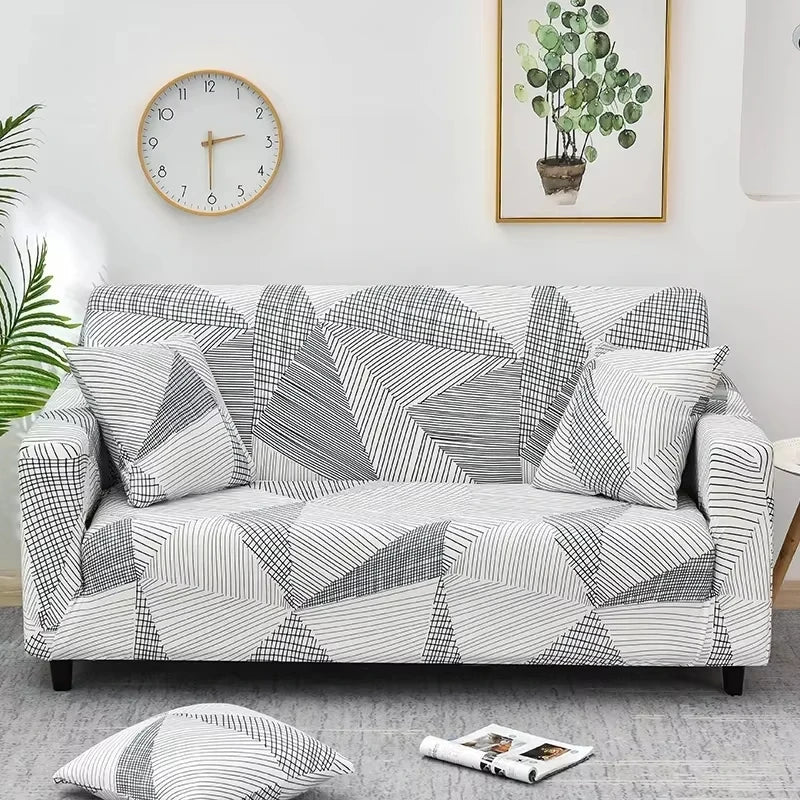 Elastic Flower Printed Sofa Cover - Spandex Furniture Protector for Home