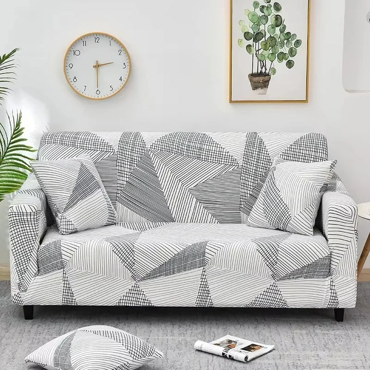 Elastic Flower Printed Sofa Cover - Spandex Furniture Protector for Home