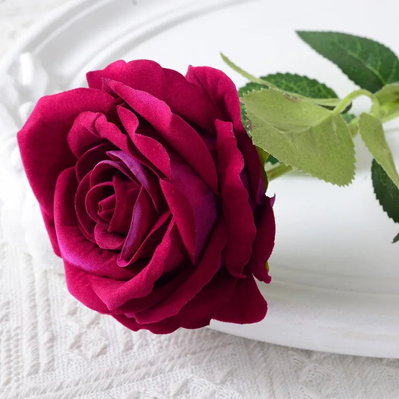 Realistic Velvet Silk Rose Bouquet - 20 Pieces-Orizon Depot