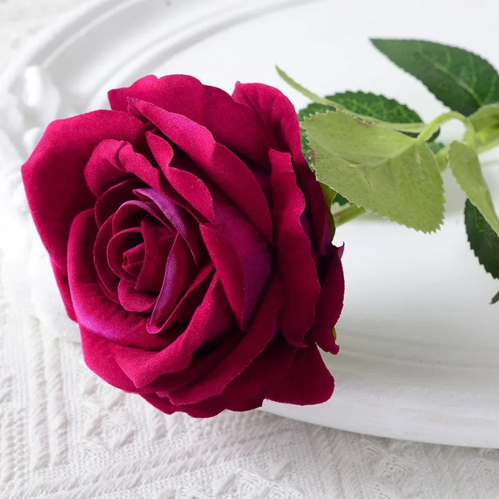 Realistic Velvet Silk Rose Bouquet - 20 Pieces-Orizon Depot