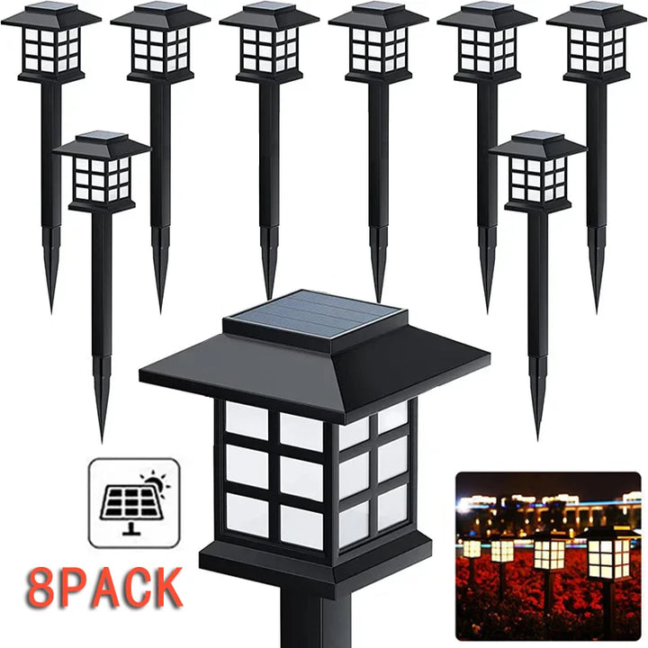 8 Pack Solar Garden Pathway Lights for Outdoor Yard and Walkway Decor