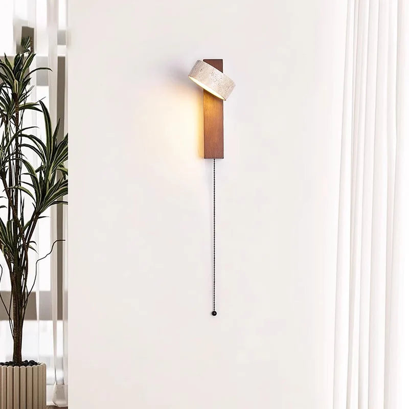 Wabi-Sabi Wall Lamp | French Style Headboard Light with Pull Switch